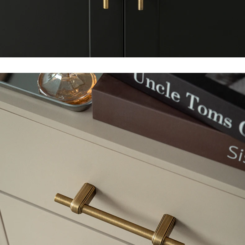 Antique brushed brass wardrobe pull and cabinet knob — supplier illustration 12