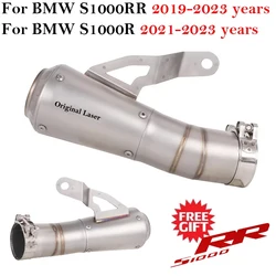 Slip On For BMW S1000R S1000RR S1000 2019 - 2023 Motorcycle Exhaust Escape System Modify Stainless With Middle Link Pipe Muffler
