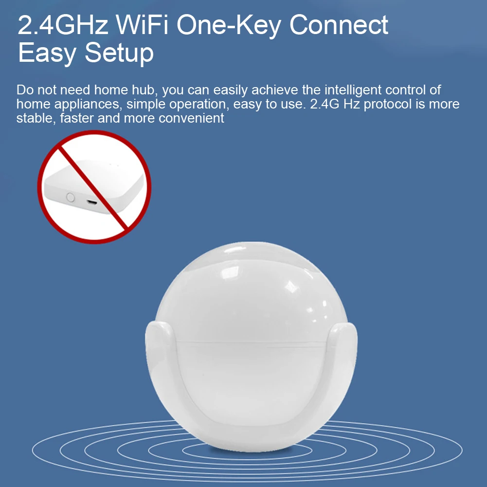 Home Automation PIR Motion Sensor Home Security System ABS Material High-Sensitivity Detection Notifications Via App