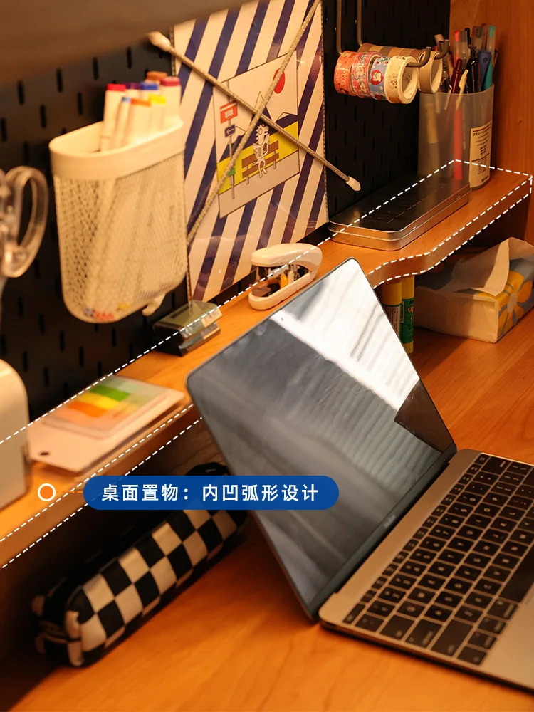 مكتب من الخشب الصلب الاسكندنافي، خزانة كتب منزلية صغيرة، رف كتب، مكتب كمبيوتر متكامل للدراسة #5