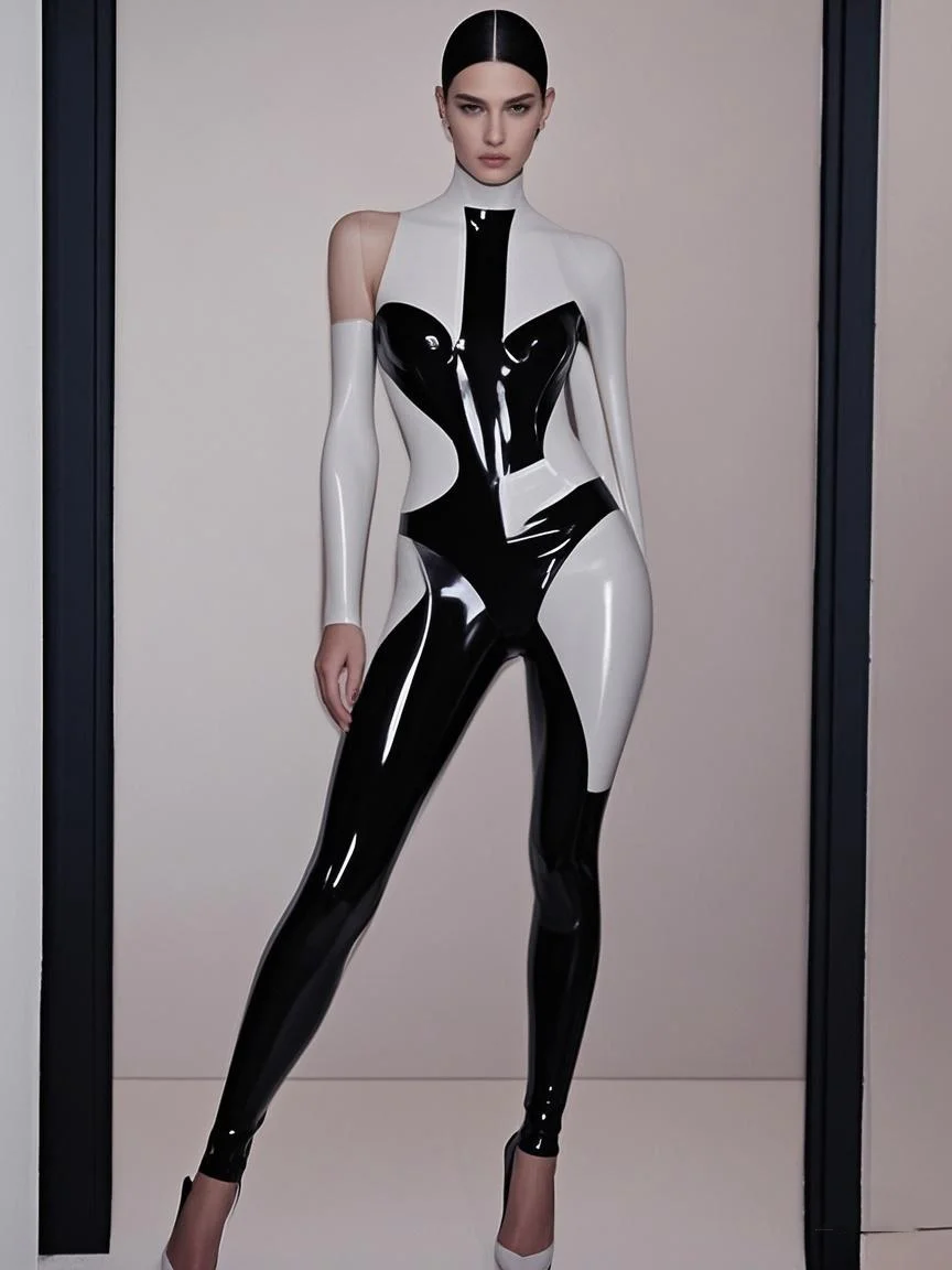 

New Latexanzug Latex Rubber Gummi Tight Racing uniform Cosplay Purely handmade sports Party Suit