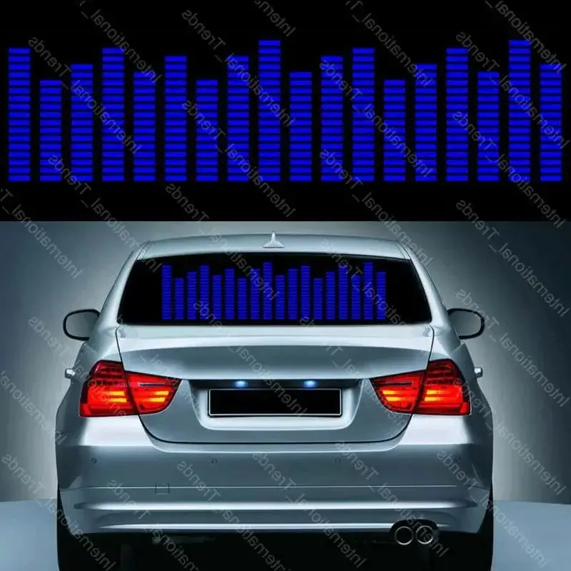 

One Set Music Rhythm Audio BlueSensor Sound Equalizer Rear Windshield Sticker LED Car Sound Activated Flash Light Sticker