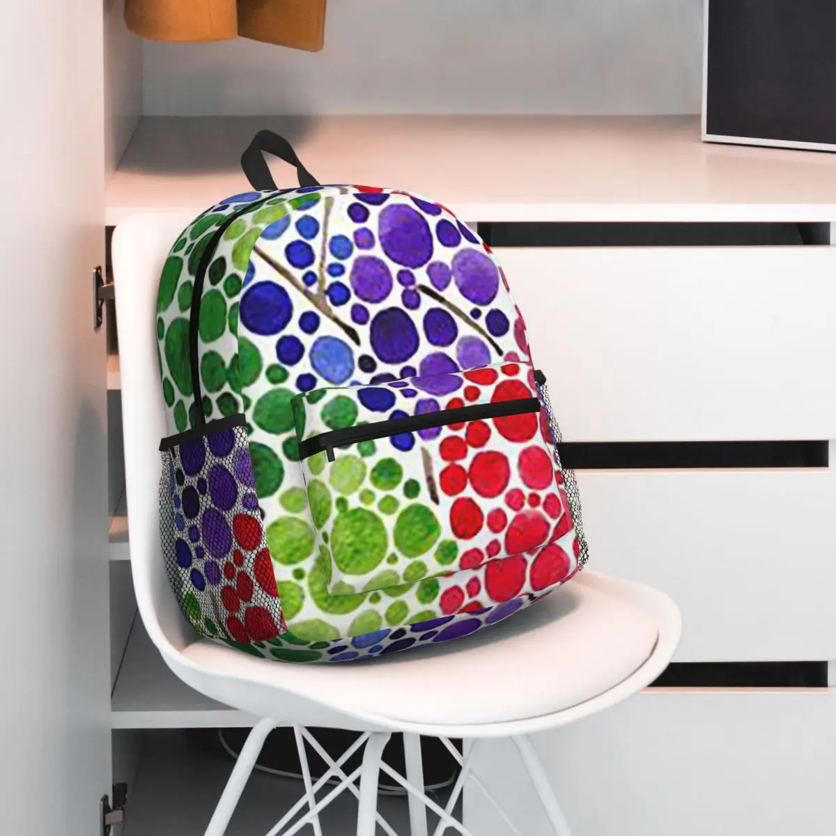

Watercolor Tree Artwork Circle Backpack Student BookBag Children School Bag Computer Shoulder Bags for Men Women