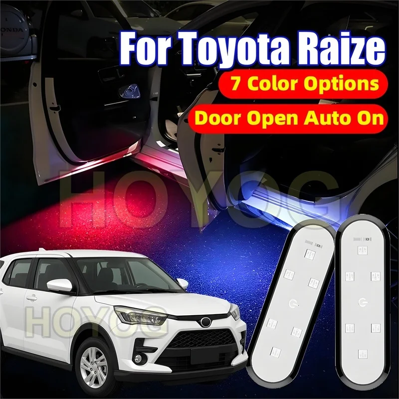 Fit for Toyota Raize 2019-2026 USB Rechargeable Wireless Car Door Welcome Lamp with a Magnetic Mount
