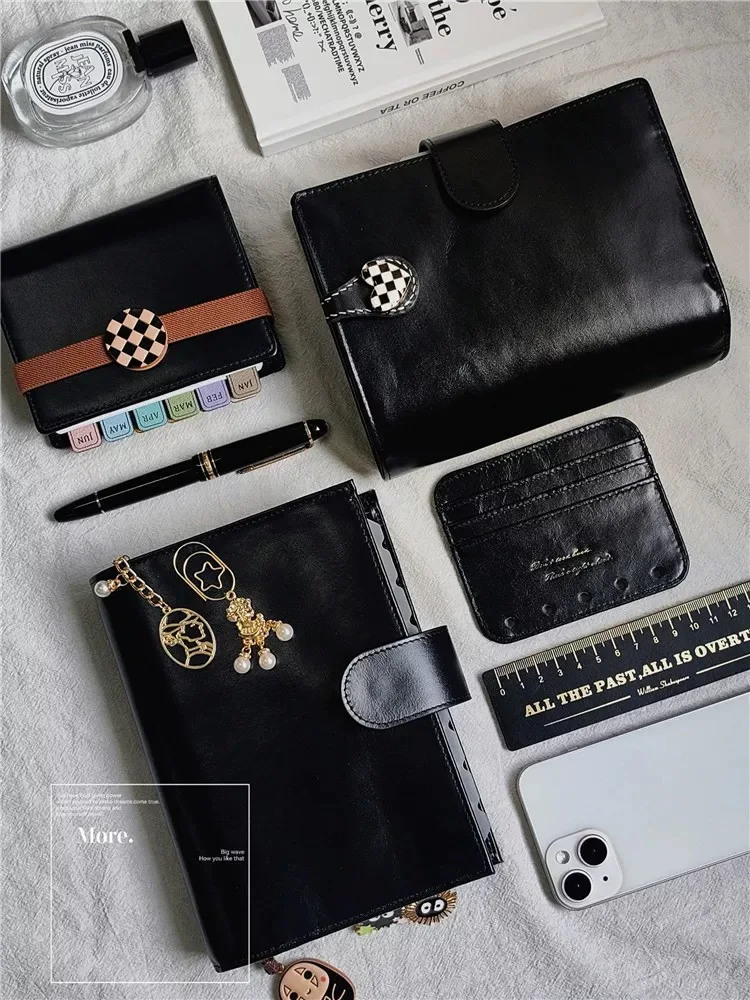 

Карманный блокнот A8 a6 a5 с кольцами A7, обложка-планировщик из гальки, переплет из зернистой кожи, органайзер для блокнота, журнал с кольцами 25 мм