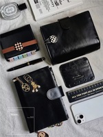 A8 a6 a5 Pocket A7 Rings Planner Cover Pebbled Grain Leather Binder Organizer Notebook Journal with 25mm rings