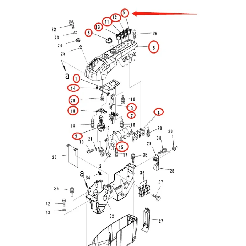 For Komatsu Excavator Original Accessories Console Cover Assembly pc360-7 Headlight Switch Potentiometer Rotary Switch