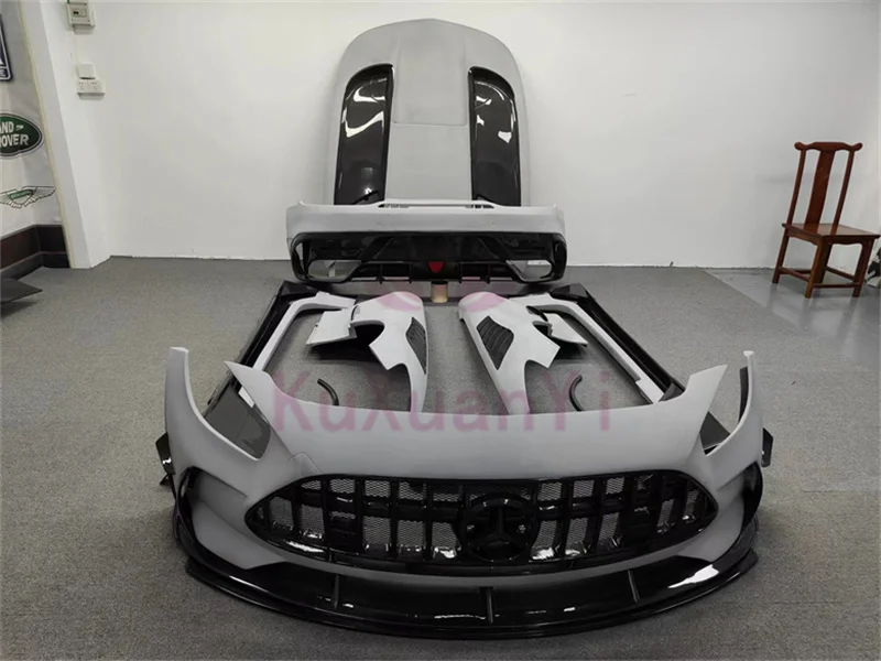 Amg GT BS style front and rear bumper spoiler wing exhaust hood for Mercedes Benz Amg GT//GTS carbon fiber body kit