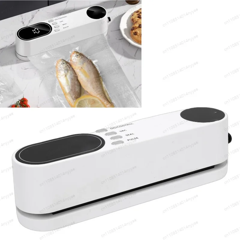 Mini Food Vacuum Sealer 60KPa Rechargeable Automatic Food Sealer Machine 3 Temperature Setting Portable for Home Outdoor Travel