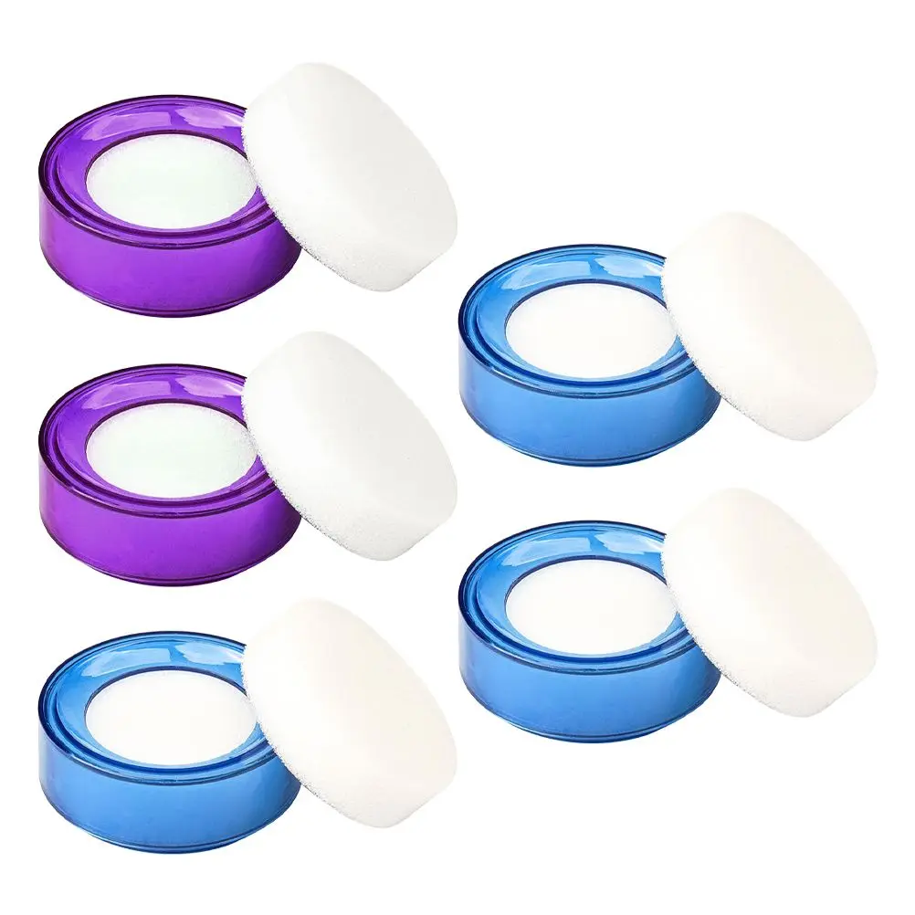 

5pcs Point Count Sponge Box Plastic Office Supplies Bank Teller Cashier Fingertip Moistener Lightweight Color