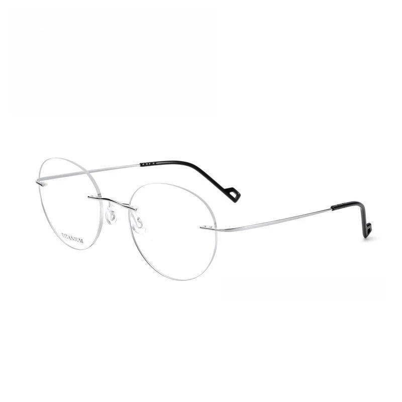 نظارات OLLYMURS خفيفة للغاية ومرنة من التيتانيوم النقي، نظارات طبية دائرية بدون إطار للرجال والنساء