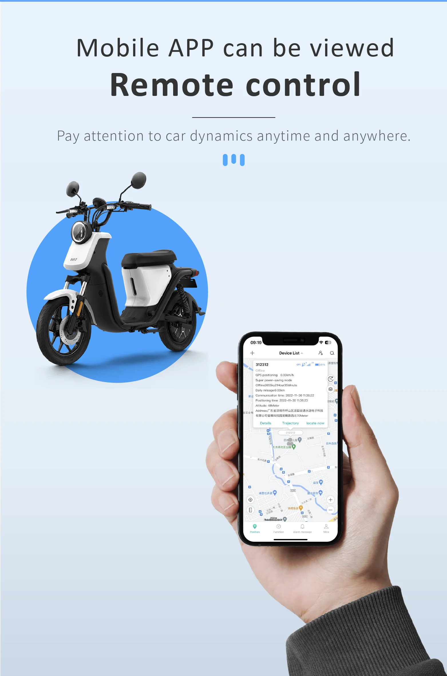 A7C Mini localizzatore GPS per auto Motociclette E-bike Cruscotto Motore tagliato impermeabile Software gratuito a distanza Beidou/gsm/lbs 1 anno 9-90V DC