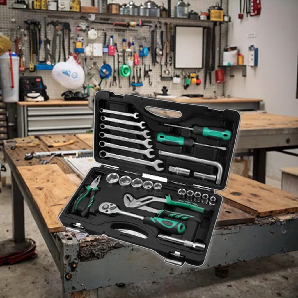 AE-S25-1 25PCS 1/2'' Combination Socket Set Auto Repair Impact Ratchet Spanner Set Hand Tool Set