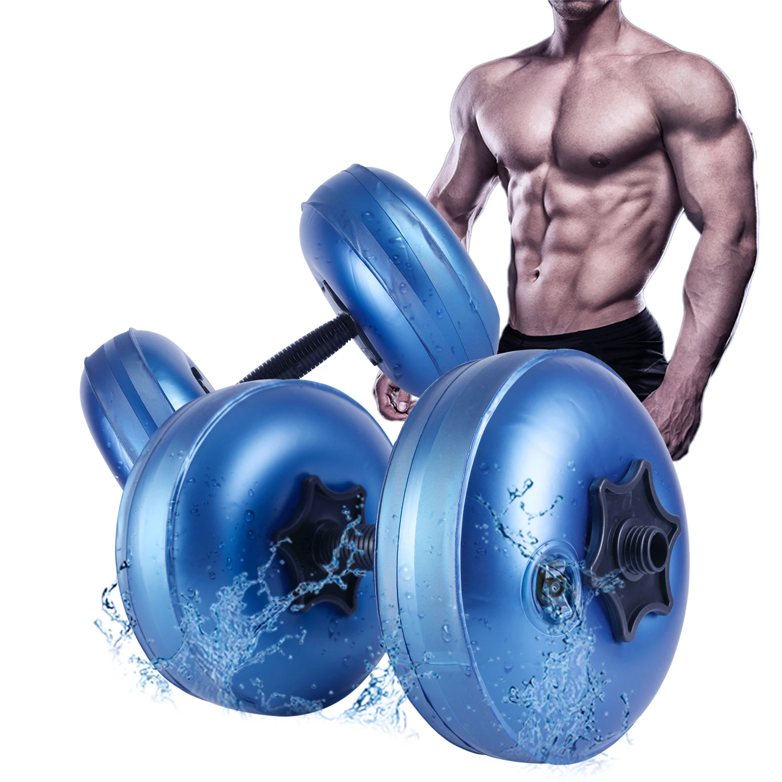 Deiris 1-25kg Water Filled Dumbbell, Portable Travel,Weights Adjustable, Home Gym, Arm Muscle Training Dumbbell Sets