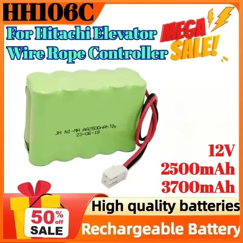HH106C NI-MH AA 12V 2500mAh 3700mAh for Hitachi Elevator Wire Rope Controller Rechargeable Battery Pack
