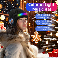 Wireless Bluetooth Music Hat Colorful cool LED light Outdoor Knitted hat Headphone Winter Warm Beanie Speaker Removable Cap
