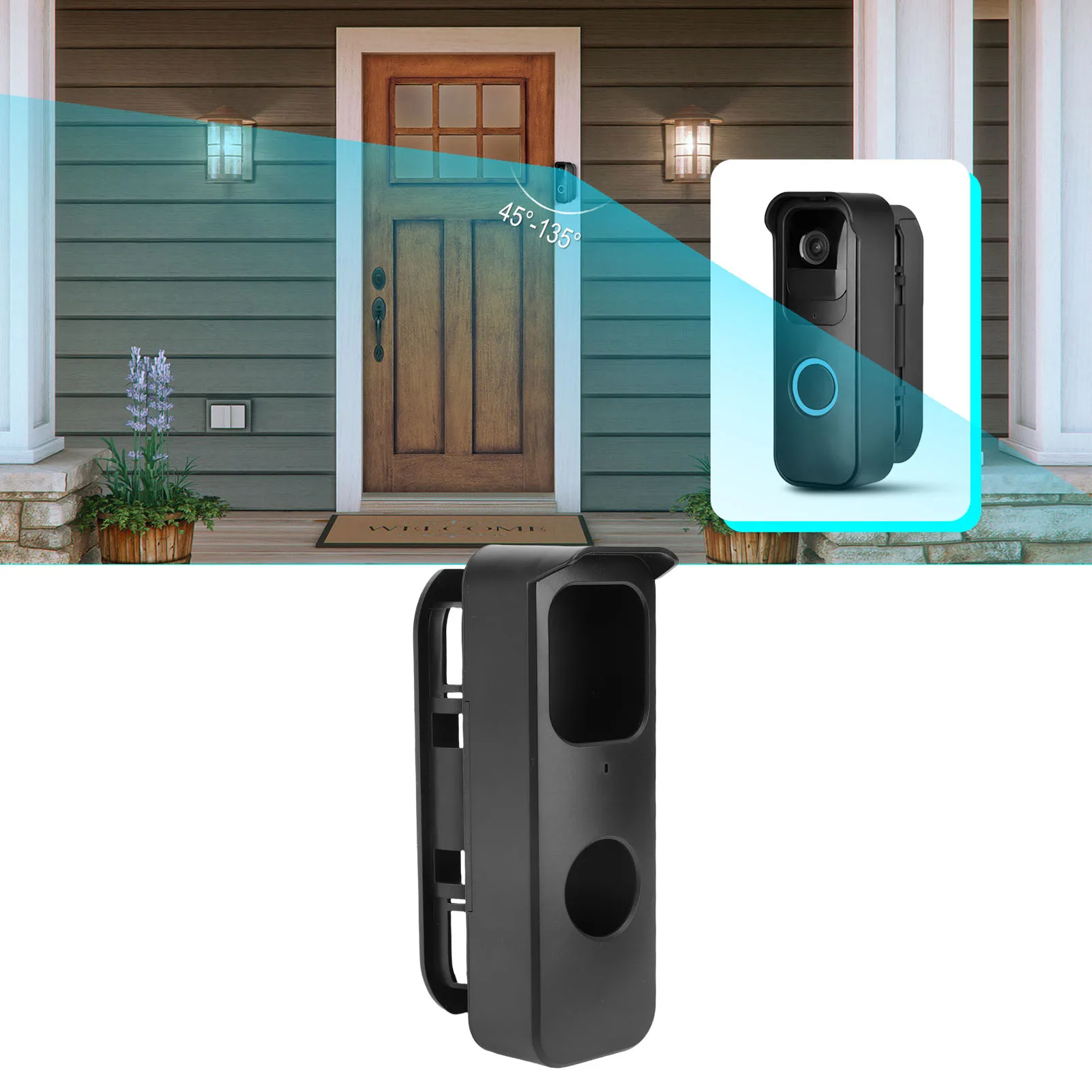 Doorbell Mount Fit For Blink Gen1 Anti Theft Video Doorbell Camera Angle Adjustable Mount Holder for Home Office Apartment Doors