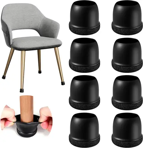 8PCS Chair Leg Floor Protectors Round Silicone Furniture Leg Foot Covers Table Feet Cups For Hardwood Floors Thick Wrap Felt Pad - Image 9