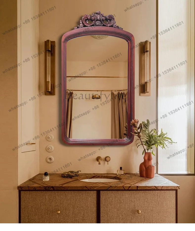 French retro old decorative makeup mirror home entrance mirror home