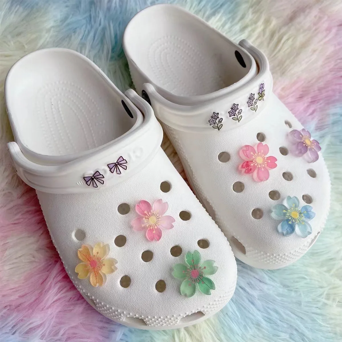 Cartoon Cute Flower Clogs charms DIY 3D stere Shoe Flower Decorative Buckles Detachable For Clogs Decorations