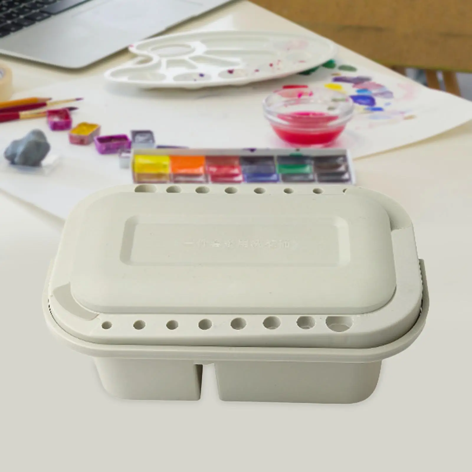 

Multifunction Paint Brush Washer Brushes Holder with Lid Brush Washing Tool Palette Brush Holder Handle Organizer Art Supply
