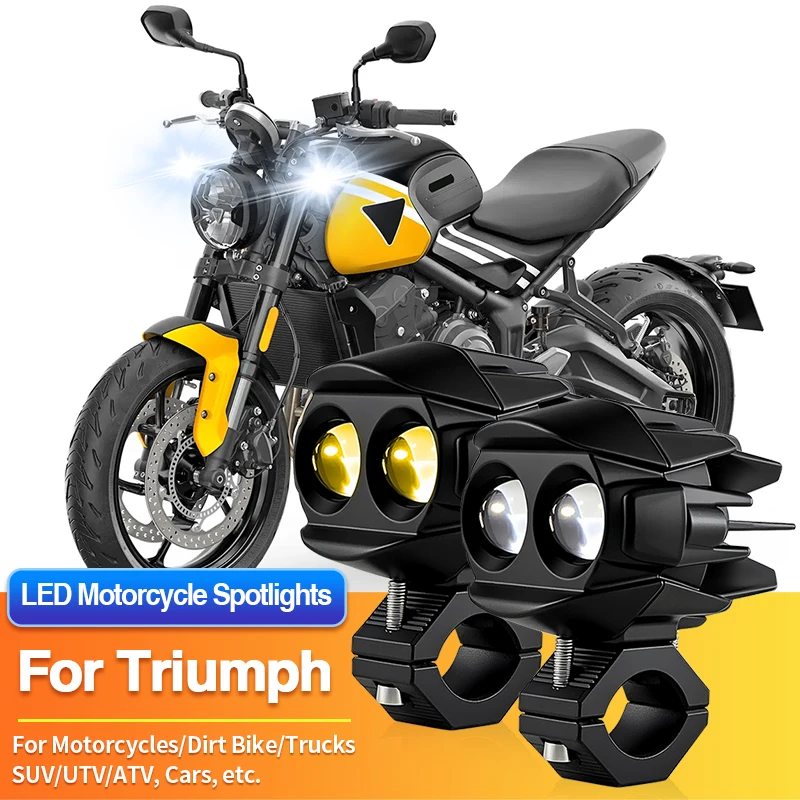 

Комплект светодиодных фар для мотоциклов, 2-цветный прожектор для грузовиков и квадроциклов, для Triumph Street Scrambler/Street Triple/Street Twin/Thruxton RS