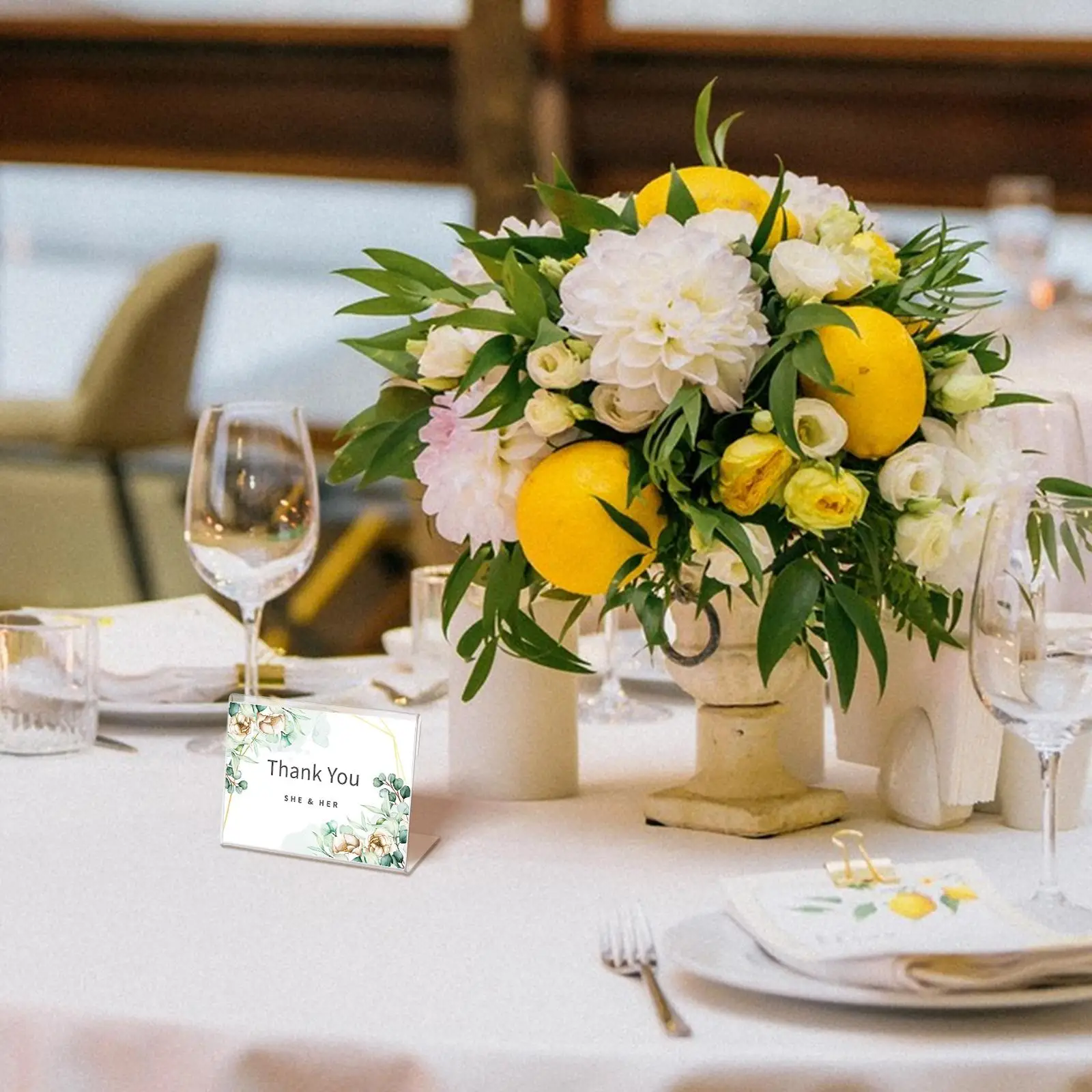 Acrylic Card Holder Display Stand for Signs Table Top Clear Transparent Desk Name Tag Menu Brochure Ad Holder Sign Displays