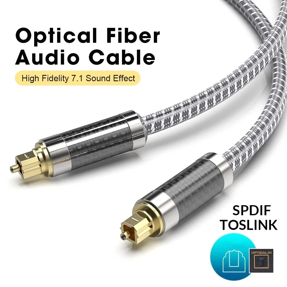 A093 1pcs HIFI 7.1 Carbon Optical Fiber Audio Cable  for power amplifier dvd audio speaker output line digital optical fiber
