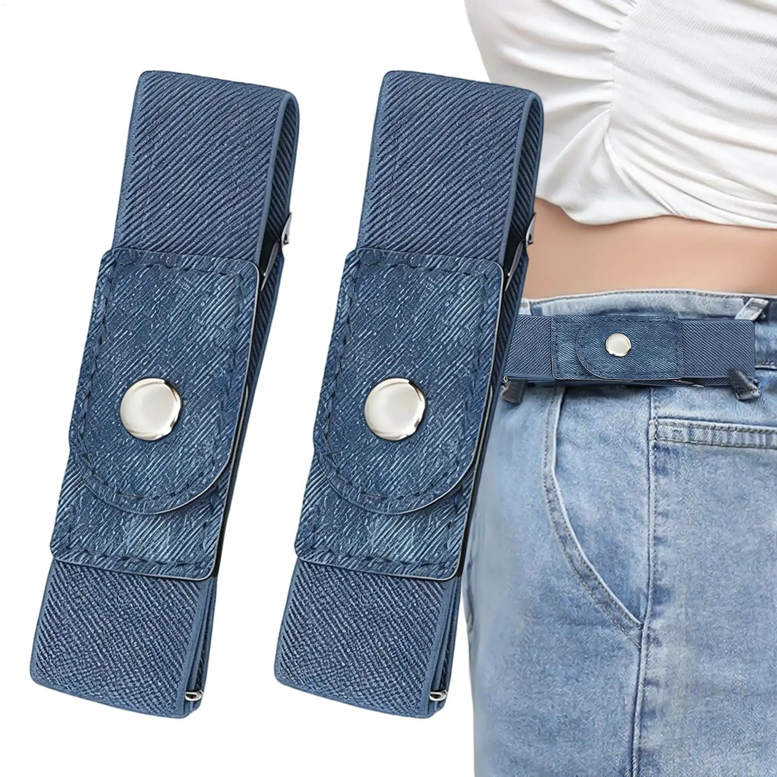 hot No Buckle Belt Women 1 Pair Elastic Adjustable Strap Buckleless Belt Men For Casual Work Jeans Pants Dresses Golf Waist