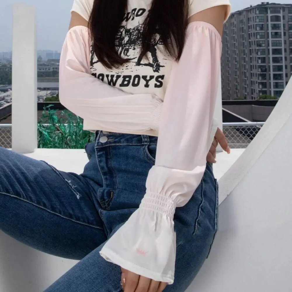 

Sun Protection Elastic Long Ice Silk Sleeves Gradient Thin Sunscreen Arm Covers UV Insulation Anti-UV Cycling Gloves Driving