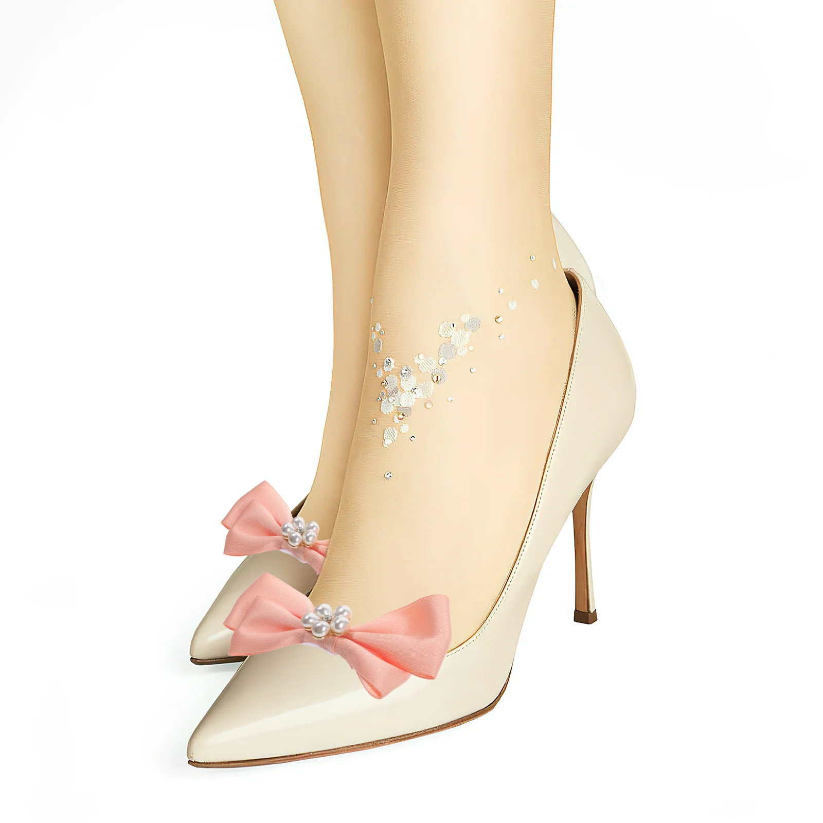 

1Pair Bow Pearl Shoe Clips Decorative Shoe Jewelry for Wedding Bridal Shoes Women Party Footwear Embellishment
