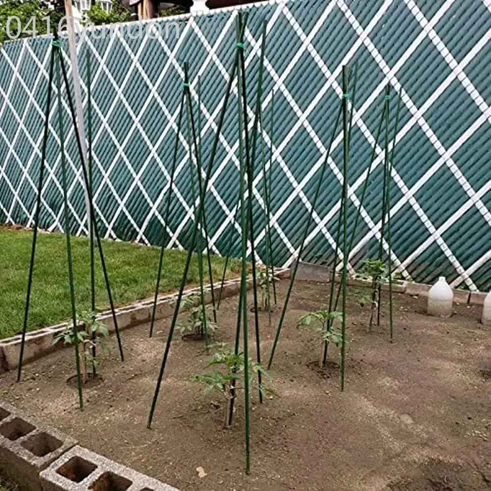 Estacas de aço para plantas de jardim, 57 unidades, bastão de suporte, 25 pacotes, estacas de tomate para escalada, plantas em vasos, design antiderrapante, fácil de usar, largo