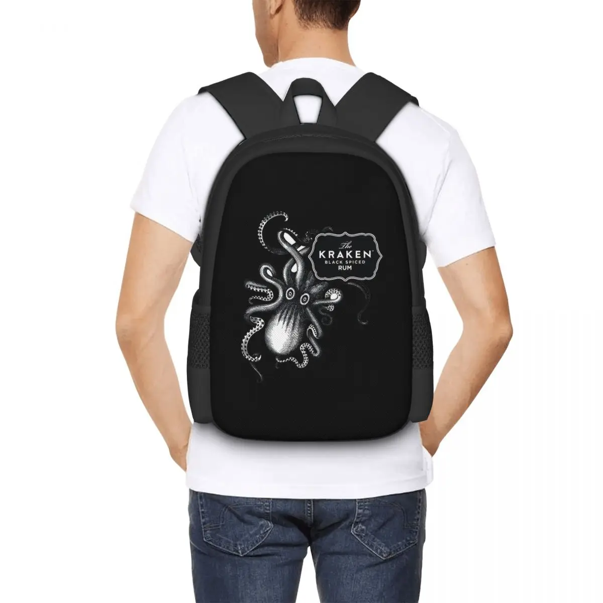 

Kraken Rum Student Backpack School Bag Hiking Travel Daypack for Boys Girls Fashion Bookbag Shoulder Bags
