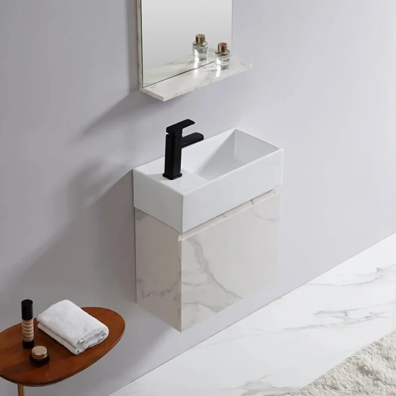 Sanitary Ware Small Size Wall Hung Bathroom Vanities Sink Rectangle Cabinet Vanity Unit With Cabinet Modern