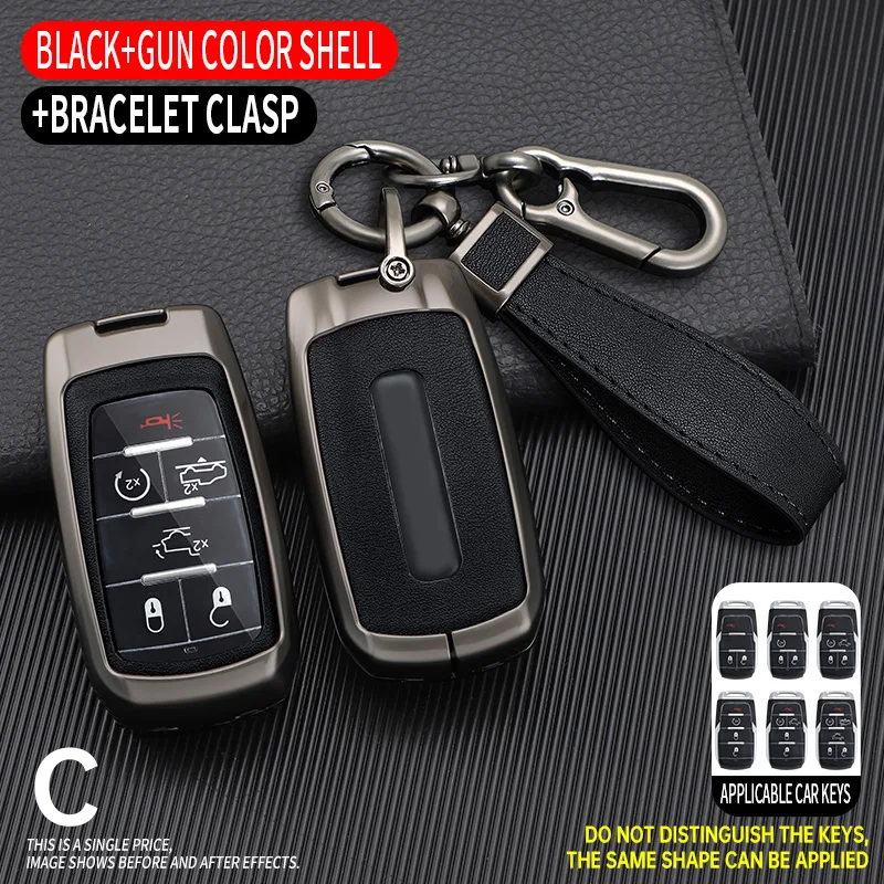 Car Zinc Key Case Holder Cover Buckle For Dodge RAM 1500 2500 3500 4500 5500 TRX Pickup Chrysler Jeep Grand Cherokee Accessories
