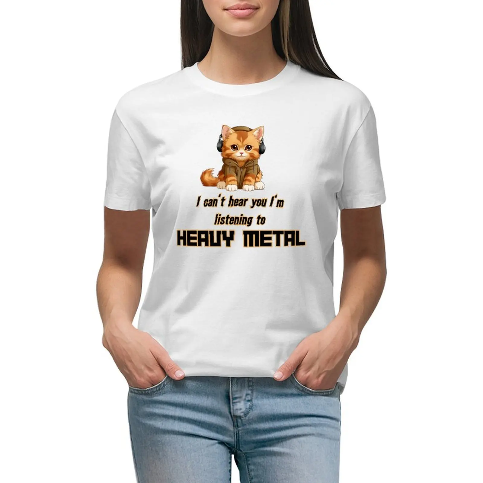 

Cute Heavy Metal Funny Heavy Metal T-shirt Short sleeve tee Aesthetic clothing kawaii clothes t shirt Women