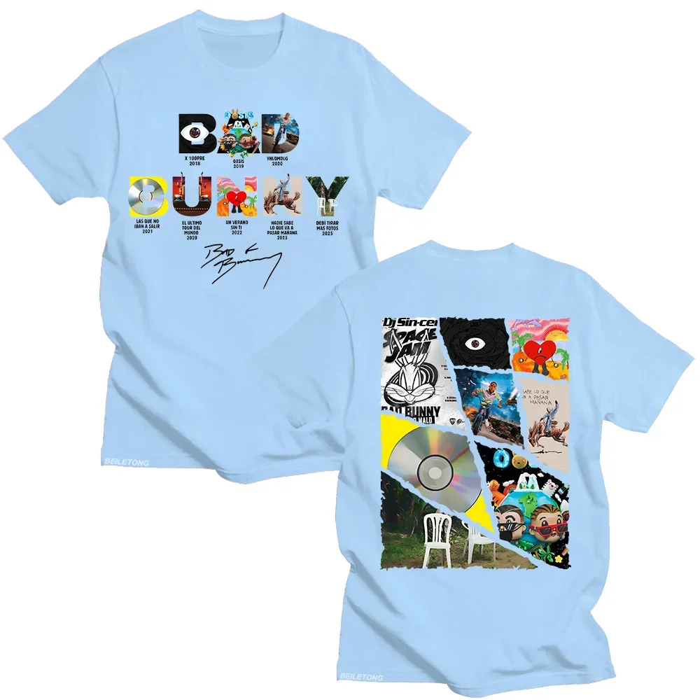Bad Bunny moda 2025 nuevas camisetas de algodón Vintage divertido Rana Debí Tirar Más Fotos camisetas mujeres hombres diseño estético Top tendencias Y2K