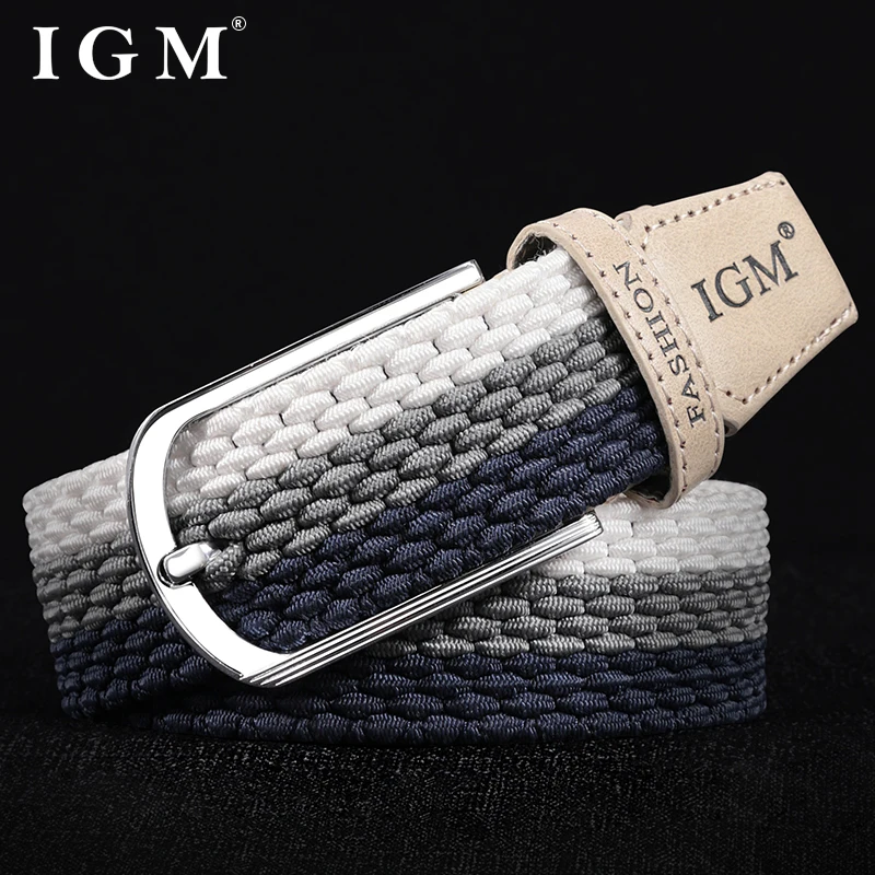 

Trendy Men Belt Breathable Strong Elastic Canvas Woven Belt for Men and Women Without The Need for Perforated Belt Casual Belt