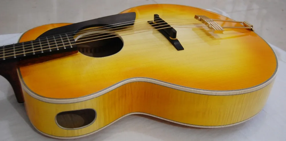 Yunzhi Classic Handmade Jazz Guitar Customizable Maple Jazz Acoustic Electric Guitar