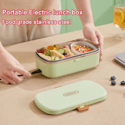 2025 New Portable Electric Heated Lunch Box Outdoor Travel Office Food Grade Stainless Steel Insulated Lunch Box 36W