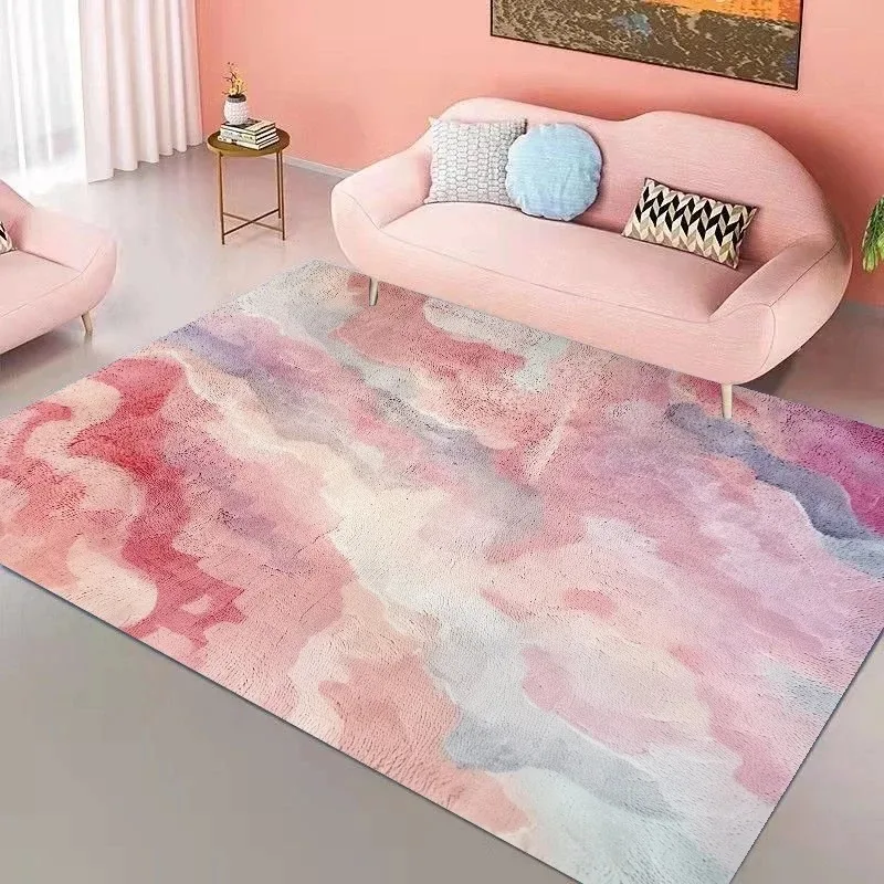 Pink Abstract carpet for living room Splash-ink Texture Bedroom Decoration Rug Girl's Room Decor Rugs Anti-slip Floor Mat tapete