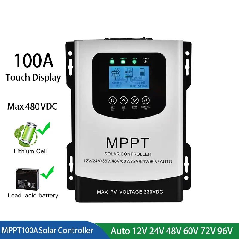 

100A 480VDC MPPT Solar Charge Controller PV Solar Panel Controller For 48V 60V 72V 84V 96V 108V 120 Lifepo4 Lithium Gel Battery