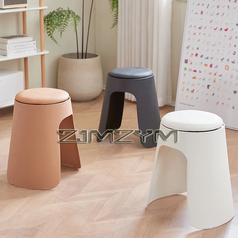 Simple Thickened Stool Household Plastic  Stackable Stool Creative Pinwheel Bench Adult Round Stool Dining Stool Chair