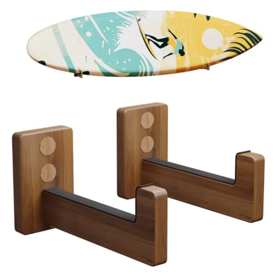 

Surfboard Racks for Wall Mount, Wooden Surfboard Hanger, Wood Surf Board Stand Indoor or Outdoor, Surfboard Holder for Surf Rac