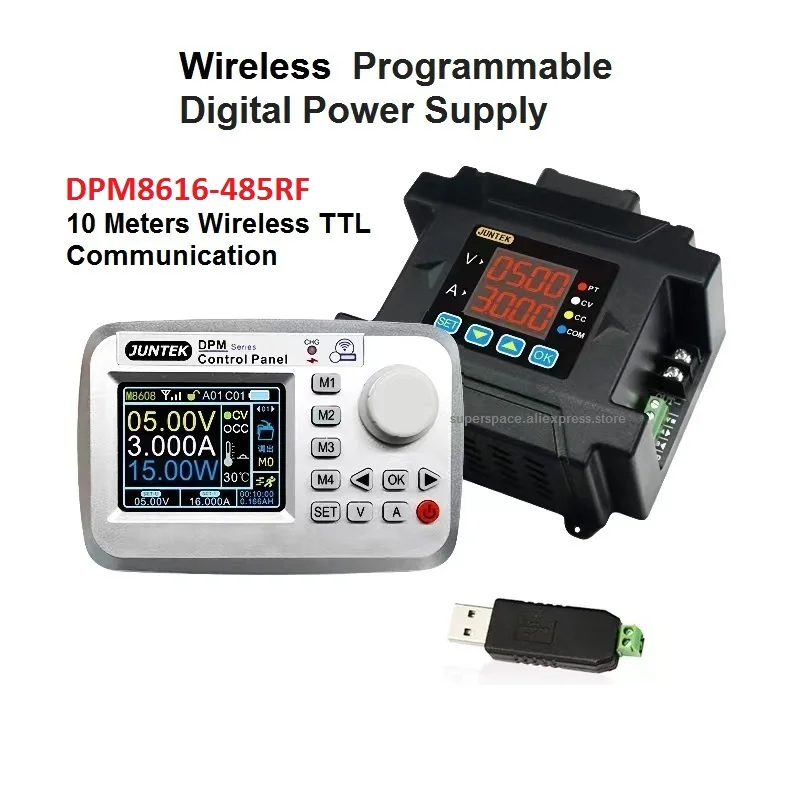 Juntek DPM8616 DPM8616-RF485 Wireless Control Programmable Power Supply Current 16A 960W Constant Pressure DC Regulated Test