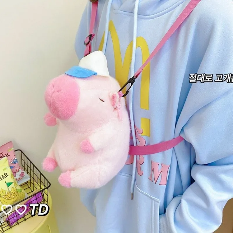 Kawaii Sewed Plush Capybara Toy Cute Stuffed Animal Backpack Damska torba na ramię Mały portfel na rękę Pluszowy plecak dla dzieci