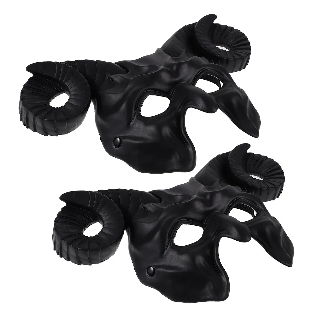 

2Pcs Devil Horned Half Face Mask Animal Masquerade Halloween Cosplay Party Role Play Props Devil Mask Masks Cosplay