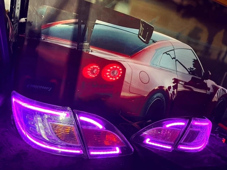 4pcs colorful LED taillight assembly For Mazda 6 Atenza Hatchback Coupe modified Rear lamp custom Car accessories