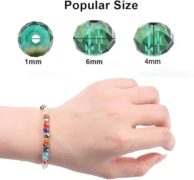 50pcs Colorful Faceted Glass Spacer Beads Translucent Crystal Czech Beads for Jewelry Making DIY Bracelet Necklace Accessories