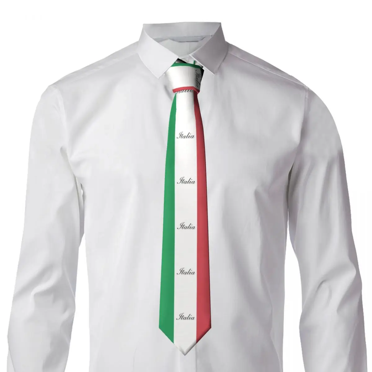 Formal Italian Flag Of Italy Italia Necktie for Men Personalized Silk Business Neck Ties